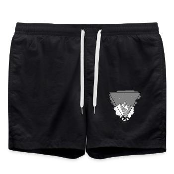 Montagnes Triangle neige - Short de bain - noir - Devant - AI Model Male 185 light (185cm)