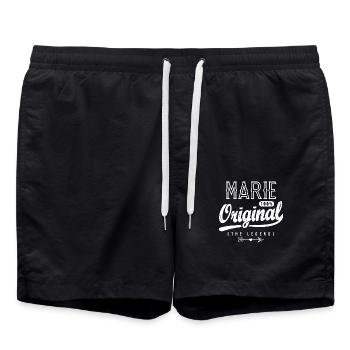 personalisierter Geschenkname MARIE Weihnachtsgeburtstag - Badeshorts - Schwarz - Vorne - AI Model Male 185 light (185cm)