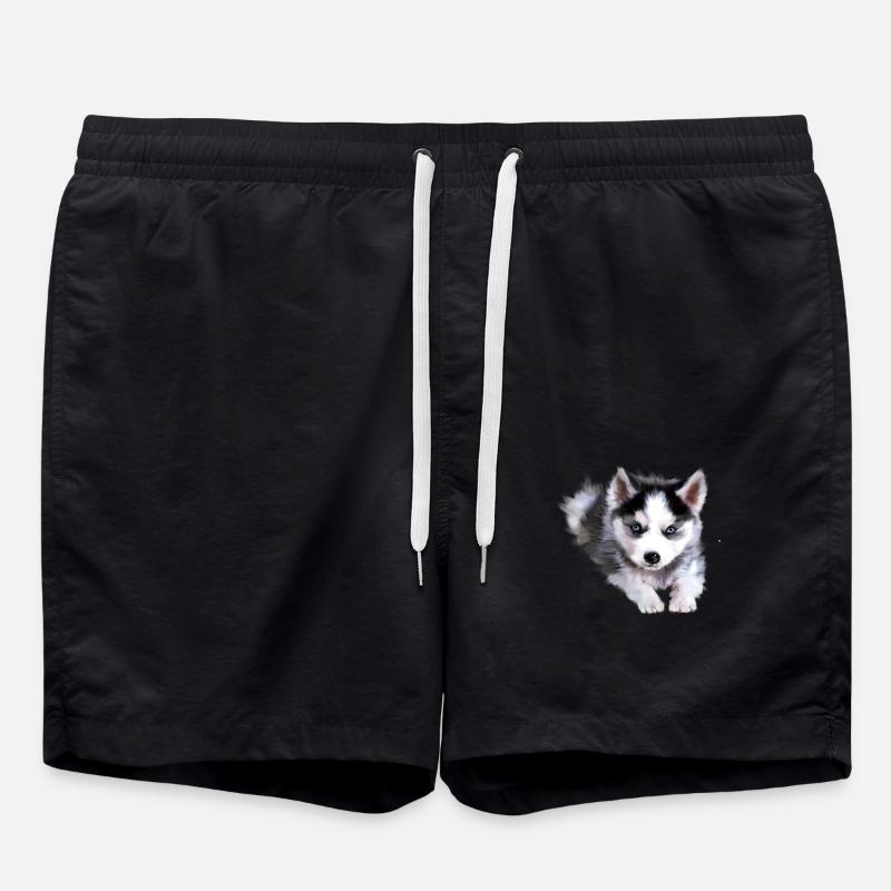 Hund, Husky - Badeshorts - Schwarz