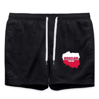 Polska WROCŁAW Breslau Pologne Cadeau - Short de bain - noir - Devant - AI Model Male 185 light (185cm)