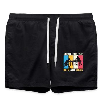 Lustiger Spruch Tischtennisspieler Geschenke - Badeshorts - Schwarz - Vorne - AI Model Male 185 light (185cm)