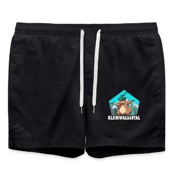 Kleinwalsertal Murmeltier für einen Walser - Badeshorts - Schwarz - Vorne - AI Model Male 185 light (185cm)