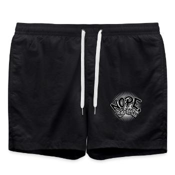 Comic Schrift Nope - Badeshorts - Schwarz - Vorne - AI Model Male 185 light (185cm)