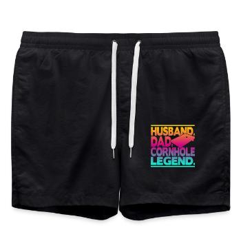 Husband Dad Cornhole Legend - Badeshorts - Schwarz - Vorne - AI Model Male 185 light (185cm)