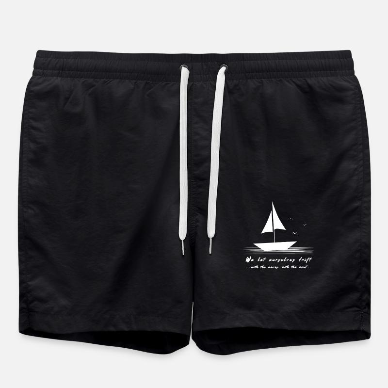 Sailing Sailboat drift - Swim Trunks - black