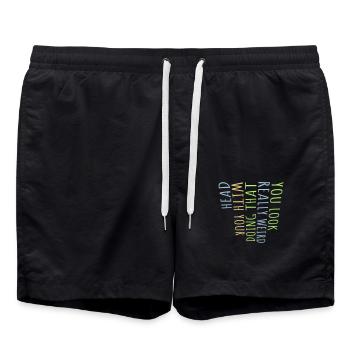 tu as l’air vraiment bizarre - Short de bain - noir - Devant - AI Model Male 185 light (185cm)