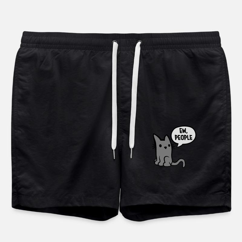 ew people cat pet - Swim Trunks - black