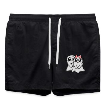 Couple Ghosts Man Woman - Swim Trunks - black - Front - AI Model Male 185 light (185cm)