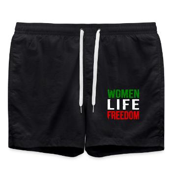 Women life freedom iran - Short de bain - noir - Devant - AI Model Male 185 light (185cm)