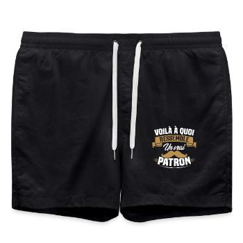 Voilà à quoi ressemble un vrai patron - Short de bain - noir - Devant - AI Model Male 185 light (185cm)