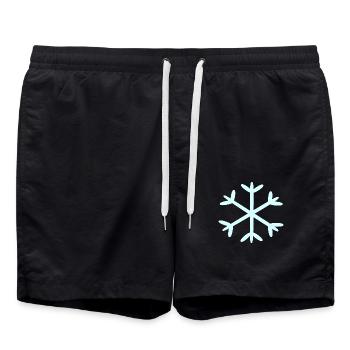 Flocon de neige Flocons de neige Noël - Short de bain - noir - Devant - AI Model Male 185 light (185cm)