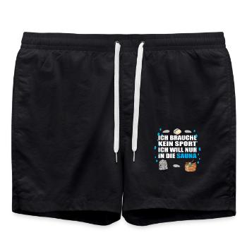 Ich brauche keinen Sport ich will nur die Sauna - Badeshorts - Schwarz - Vorne - AI Model Male 185 light (185cm)