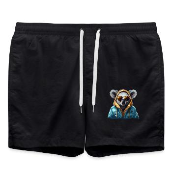 Streetstyle-Koalabär | Koala-Liebhaber - Badeshorts - Schwarz - Vorne - AI Model Male 185 light (185cm)