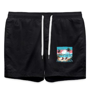 Mexico Cancun & Isla Mujeres: Grunge Design - Swim Trunks - black - Front - AI Model Male 185 light (185cm)