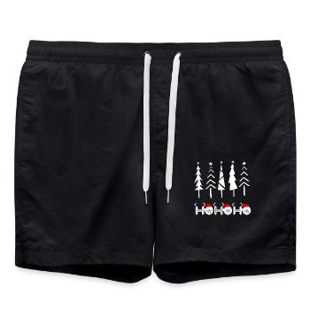 ho ho ho christmas tree - Swim Trunks - black - Front - AI Model Male 185 light (185cm)