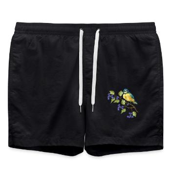 Oiseau coloré - Short de bain - noir - Devant - AI Model Male 185 light (185cm)