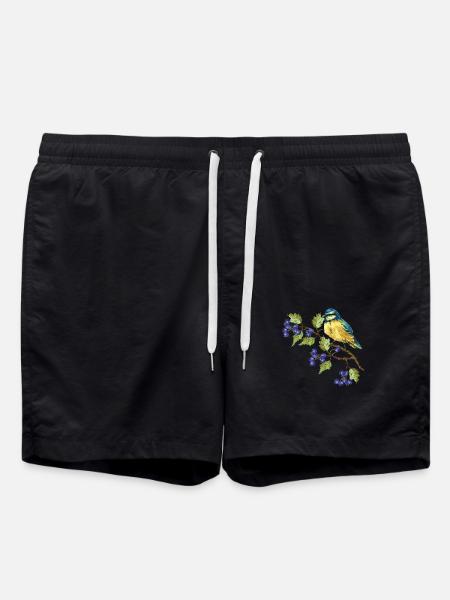 Bunter Vogel - Badeshorts - Schwarz