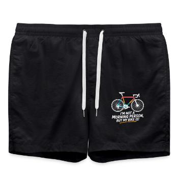 Ich bin kein Morgenmensch, aber mein Fahrrad ist es - Badeshorts - Schwarz - Vorne - AI Model Male 185 light (185cm)