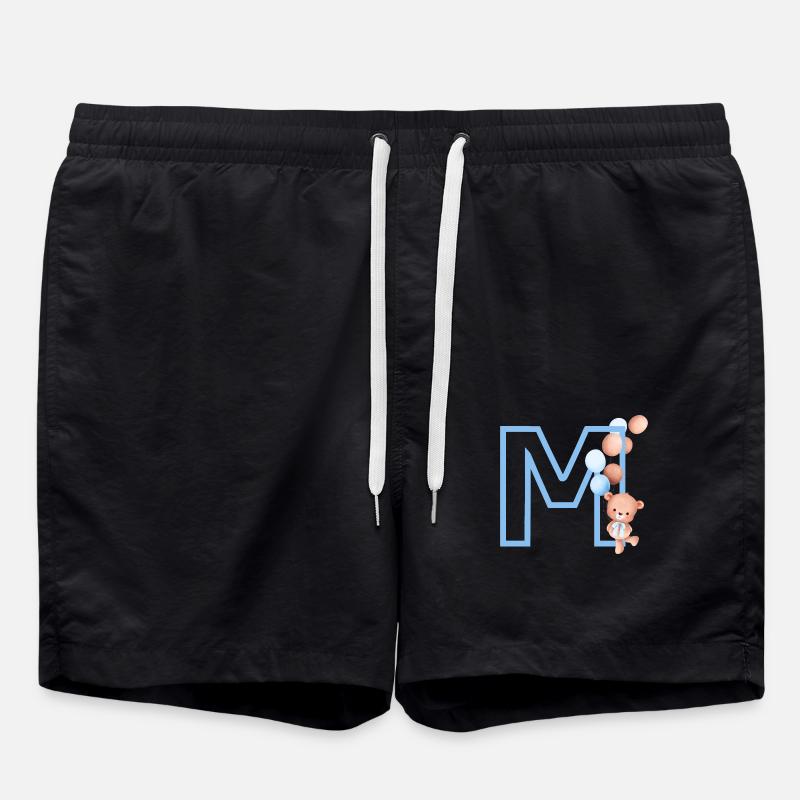 Buchstabe M Blauer Bär - Badeshorts - Schwarz