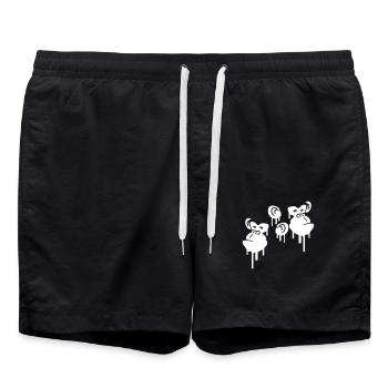 Graffiti Tropfen Affen Köpfe Spray Gesichter Team - Badeshorts - Schwarz - Vorne - AI Model Male 185 light (185cm)