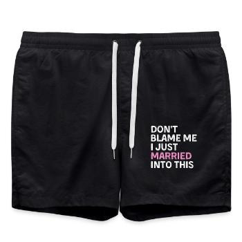 Don't Blame Me I Just Married Into This - Badeshorts - Schwarz - Vorne - AI Model Male 185 light (185cm)