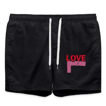 Love - Badeshorts - Schwarz - Vorne - AI Model Male 185 light (185cm)