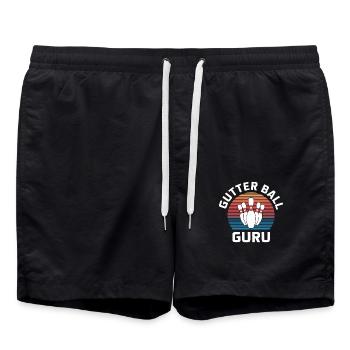 Gutter Ball Guru 15 - Badeshorts - Schwarz - Vorne - AI Model Male 185 light (185cm)