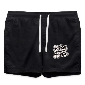 My Face Will Always Say It Before I Do 12 - Badeshorts - Schwarz - Vorne - AI Model Male 185 light (185cm)