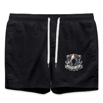 OUTDOOR-ABENTEUER | DER ENTDECKER | LIMITIERTE AUFLAGE - Badeshorts - Schwarz - Vorne - AI Model Male 185 light (185cm)