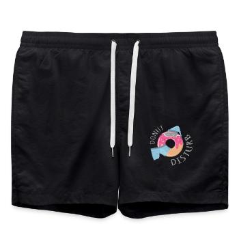 "Donut Disturb" - Funny Sleep Shirt - Swim Trunks - black - Front - AI Model Male 185 light (185cm)
