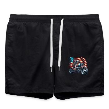 Motorrad,motorcycle,dirkbike motocross - Badeshorts - Schwarz - Vorne - AI Model Male 185 light (185cm)