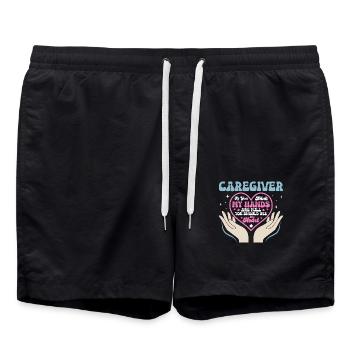 Caregiver If You Think My Hands Are Full Caregivin - Swim Trunks - black - Front - AI Model Male 185 light (185cm)