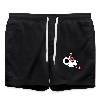 Maus Geburtstagsfeier Geburtstag Feiern Party Hut - Badeshorts - Schwarz - Vorne - AI Model Male 185 light (185cm)