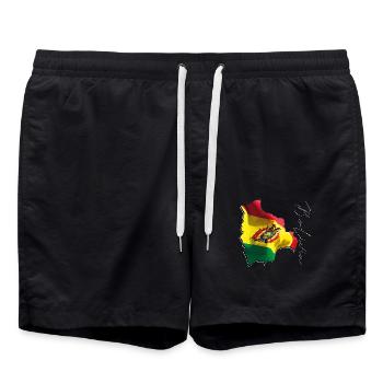 Drapeau de la Bolivie sur la carte de la Bolivie FR - Short de bain - noir - Devant - AI Model Male 185 light (185cm)