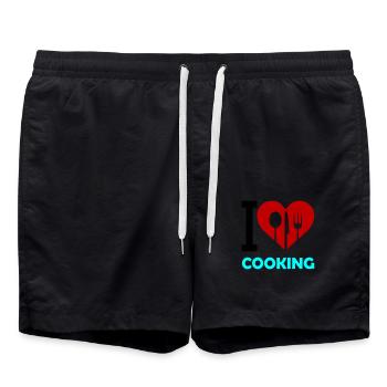 J’adore cuisiner - Short de bain - noir - Devant - AI Model Male 185 light (185cm)