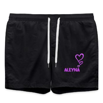 Prénom Aleyna - Short de bain - noir - Devant - AI Model Male 185 light (185cm)