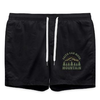 Faith can move mountains - Badeshorts - Schwarz - Vorne - AI Model Male 185 light (185cm)