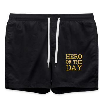Hero of the Day - Held des Tages - Swim Trunks - black - Front - AI Model Male 185 light (185cm)