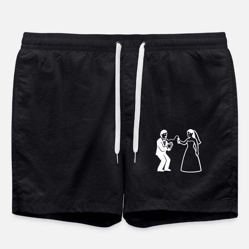 Brautpaar Peitsche Lustig - Badeshorts - Schwarz