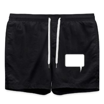 Speech bubble rectangle design - Swim Trunks - black - Front - AI Model Male 185 light (185cm)