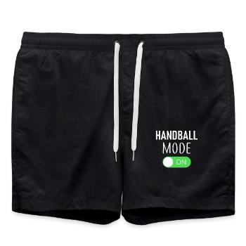 Handball Mode On - Badeshorts - Schwarz - Vorne - AI Model Male 185 light (185cm)