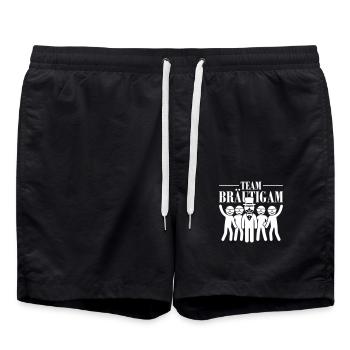 Team Bräutigam Lustig - Badeshorts - Schwarz - Vorne - AI Model Male 185 light (185cm)