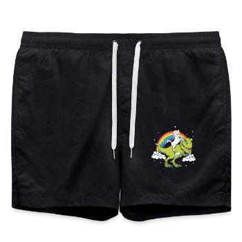 Licorne Fantasy Dinosaure Tyrannosaurus T-Rex - Short de bain - noir - Devant - AI Model Male 185 light (185cm)