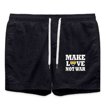 Make love not war - Swim Trunks - black - Front - AI Model Male 185 light (185cm)