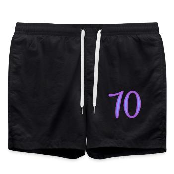 70. 70 ANS. 70e ANNIVERSAIRE. ANNIVERSAIRE 70 ANS. - Short de bain - noir - Devant - AI Model Male 185 light (185cm)