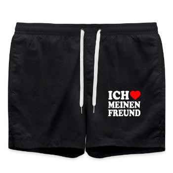Ich liebe meinen freund - Badeshorts - Schwarz - Vorne - AI Model Male 185 light (185cm)