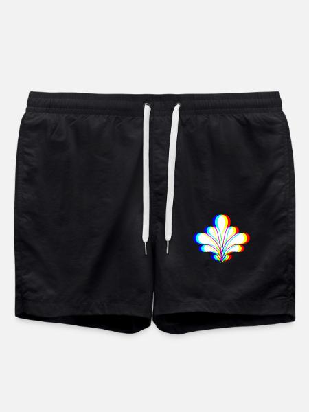 EDM - Flower - Glitch Rave Style - Swim Trunks - black