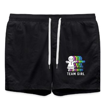 Team Girl Christmas - Swim Trunks - black - Front - AI Model Male 185 light (185cm)