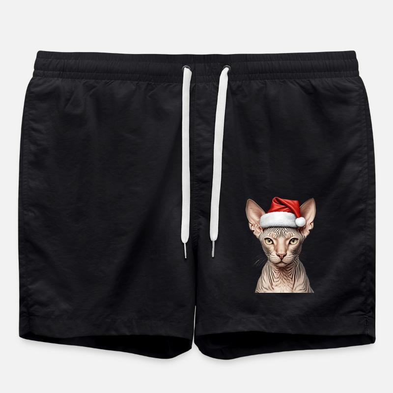 Chat sphynx de Noël - Short de bain - noir