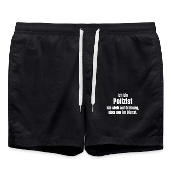 Le policier est sur commande, mais seulement en service. - Short de bain - noir - Devant - AI Model Male 185 light (185cm)
